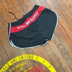 Polo by Ralph Lauren Black and Red Athletic Shorts